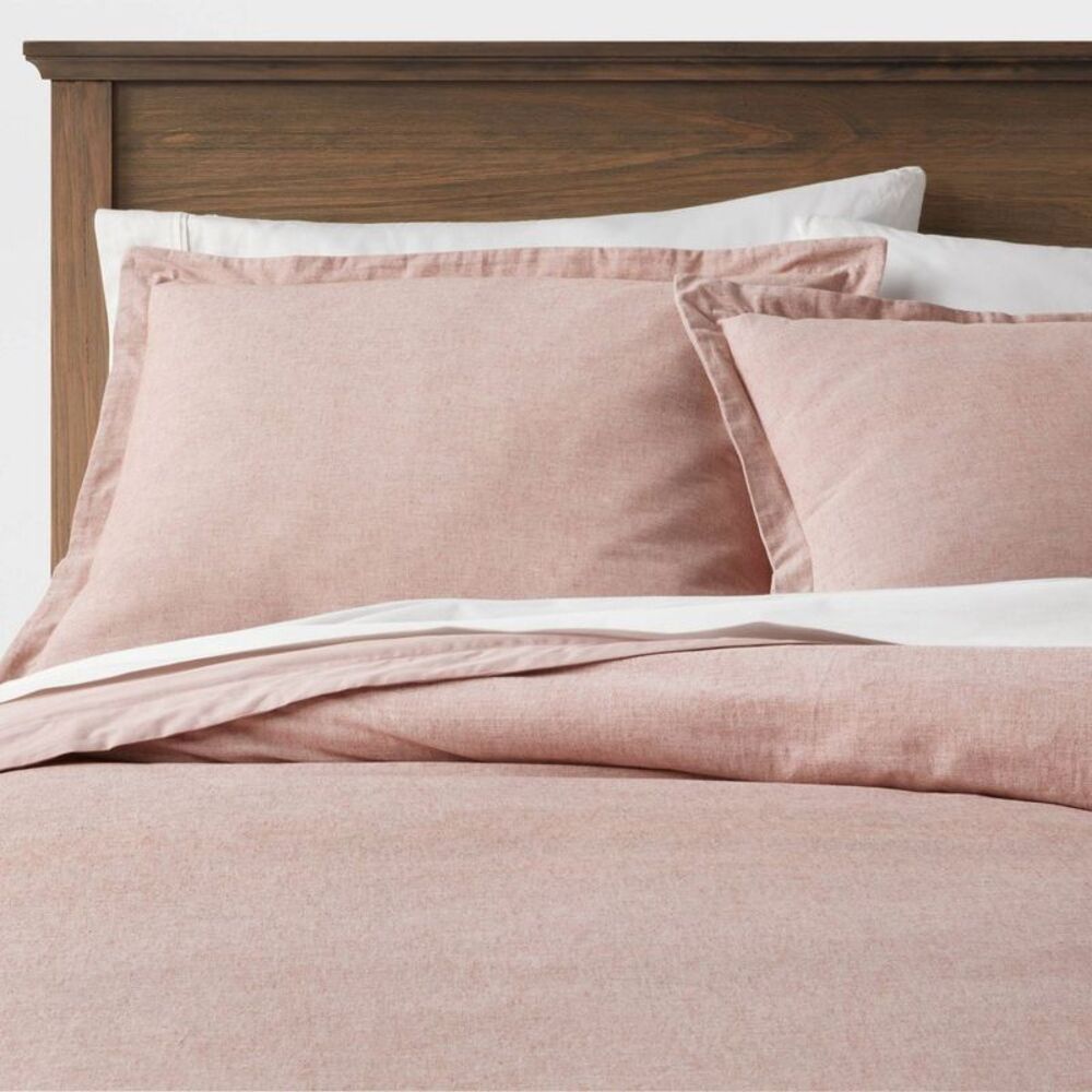 Threshold - King Cotton Linen Chambray Duvet Cover & Sham Set  Terracotta
